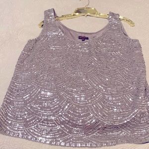 Exquisite taupe silk Escada top.  Size 42